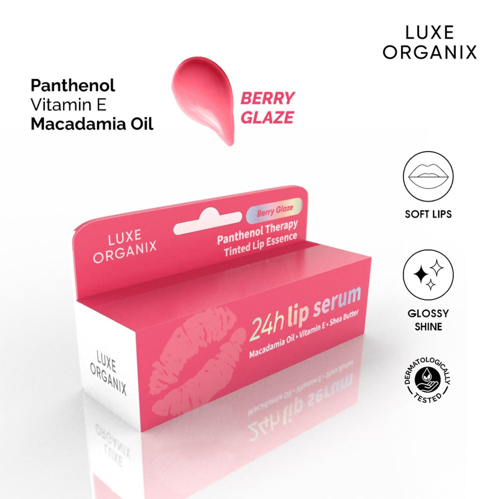 Luxe Organix Panthenol Therapy 24h Lip Serum Tinted Lip Essence 10g (Choose a Variant)