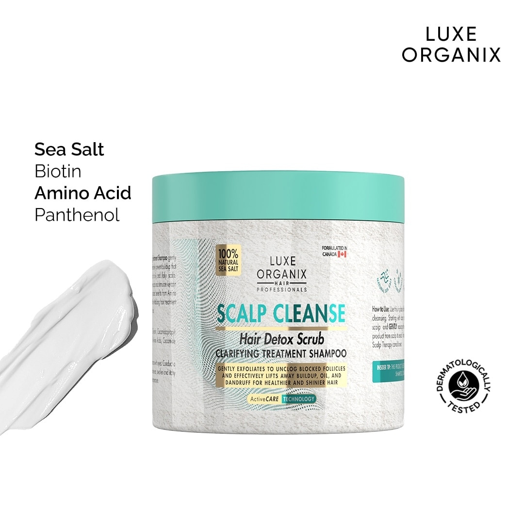 Luxe Organix Scalp Cleanse Hair Detox Scrub Clarifying Treatment Shampoo 220g