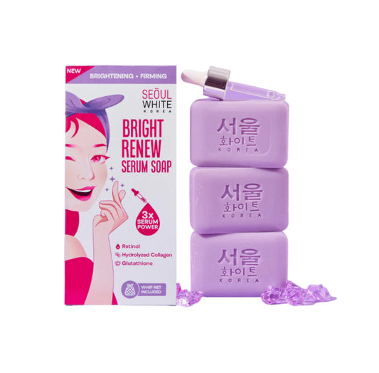 Seoul White Korea Bright Renew (Retinol, Glutathione, Collagen) Serum Soap (90g x 3)