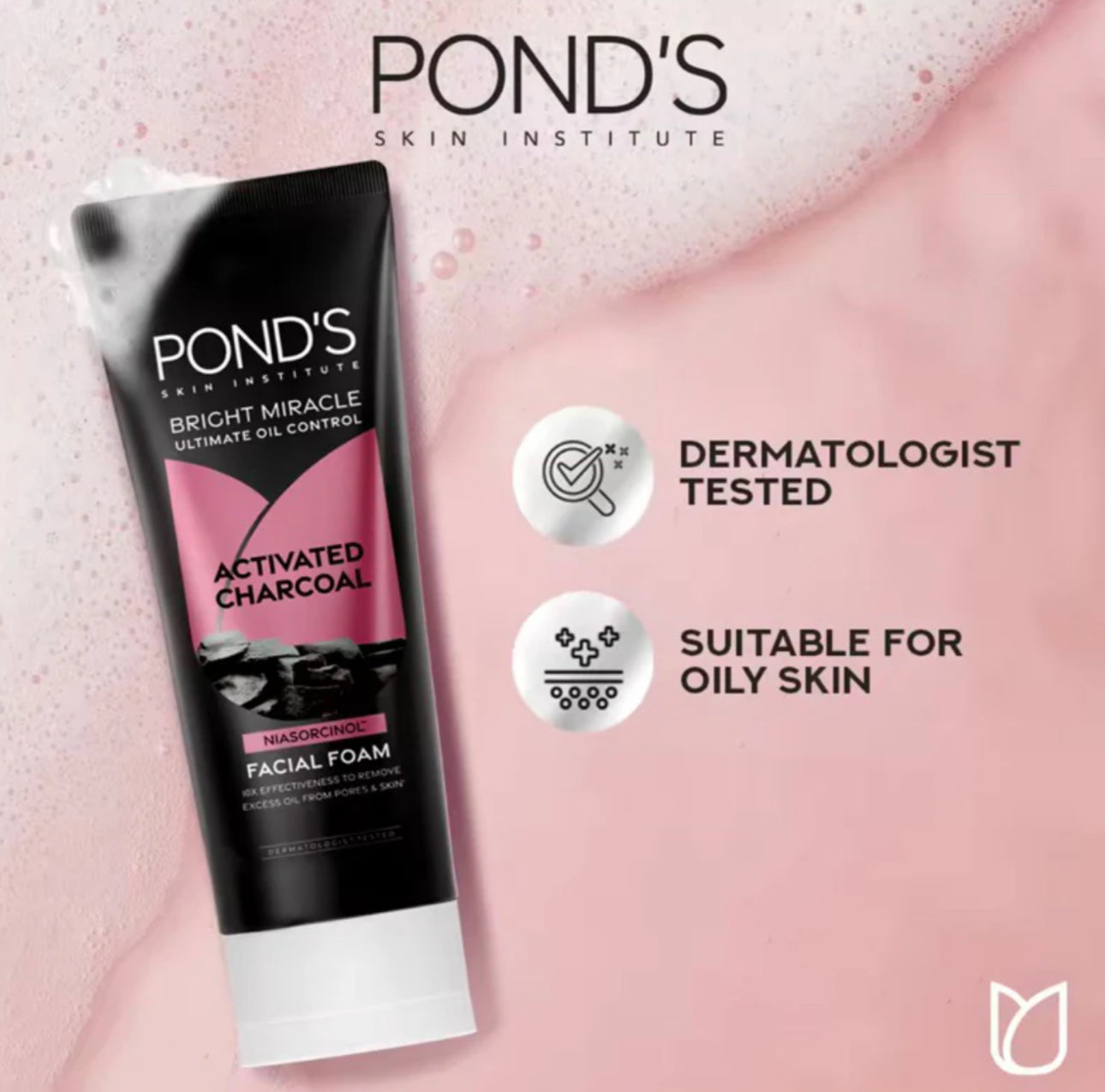 Pond’s Bright Miracle Ultimate Oil Control Activated Charcoal Niasorcinol Facial Foam 100g