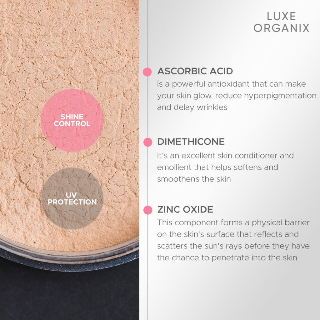 Luxe Organix 24H Zero Sebum Instant Pore Blurring Weightless Matte Powder SPF 50 PA++++ Translucent 15g