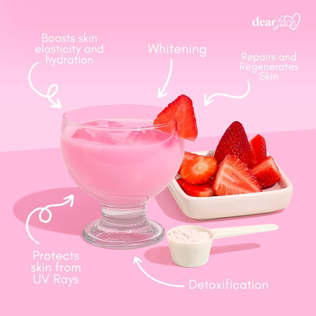 Dear Face Beauty Milk Strawberry Glutathione Drink (Choose a Size)