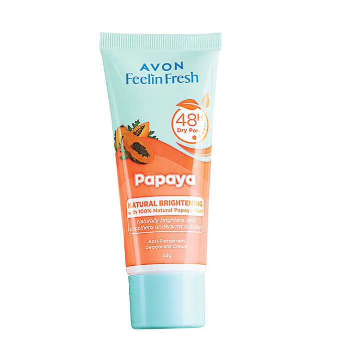 Avon Feelin’ Fresh Natural Brightening Papaya Anti-Perspirant Deodorant Cream 55g