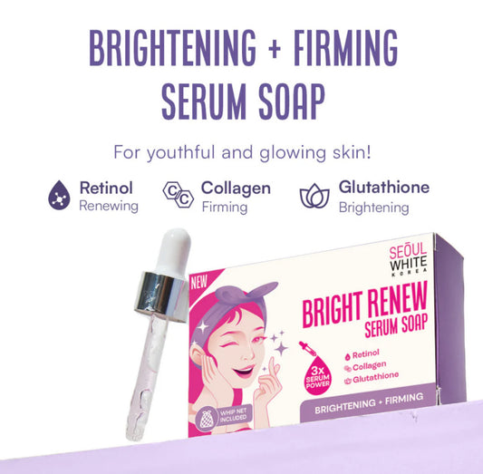 Seoul White Korea Bright Renew (Retinol, Glutathione, Collagen) Serum Soap (90g x 3)