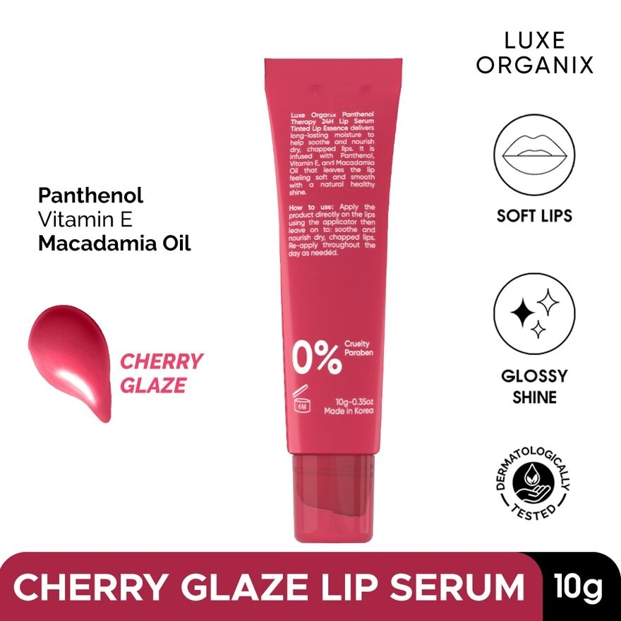 Luxe Organix Panthenol Therapy 24h Lip Serum Tinted Lip Essence 10g (Choose a Variant)