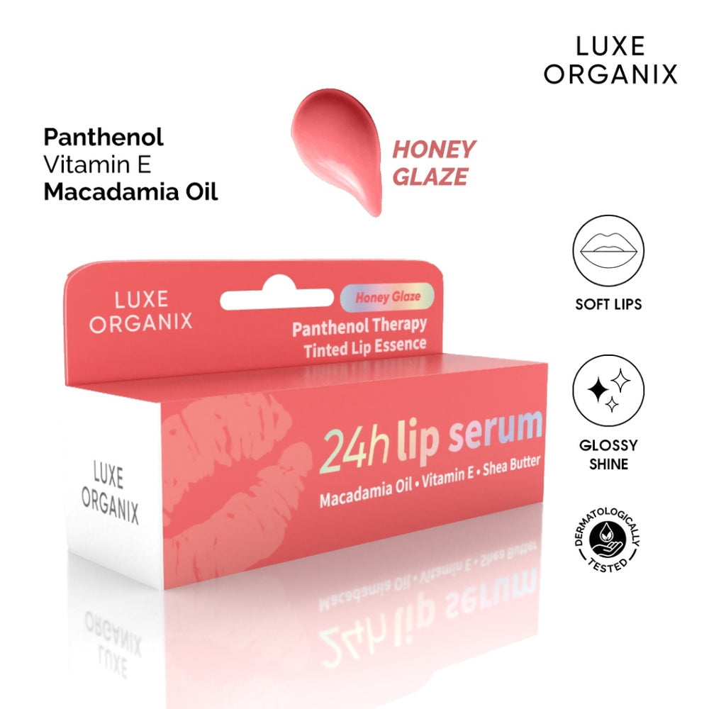 Luxe Organix Panthenol Therapy 24h Lip Serum Tinted Lip Essence 10g (Choose a Variant)