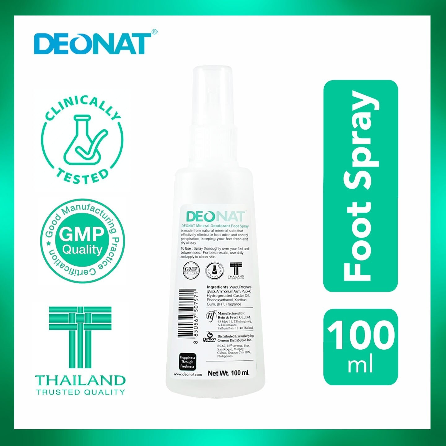 Deonat Mineral Deodorant Foot Spray 100ml