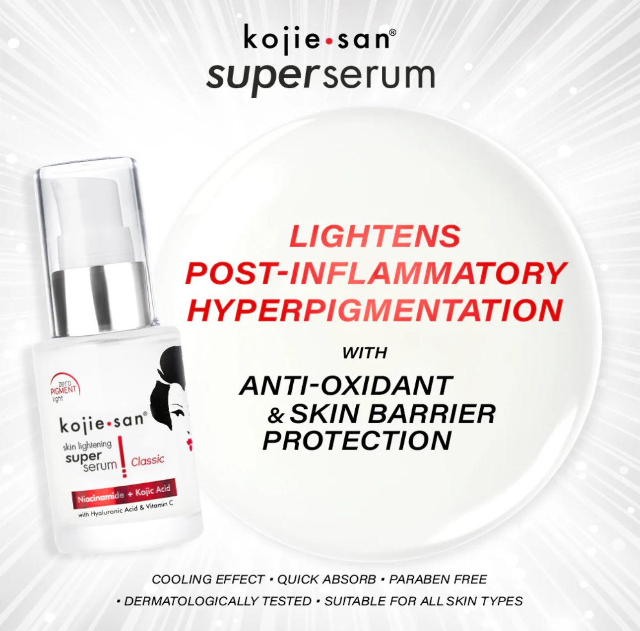 Kojie San Skin Lightening Super Serum (Niacinamide + Kojic Acid with Hyaluronic & Vit C) - Choose a Size