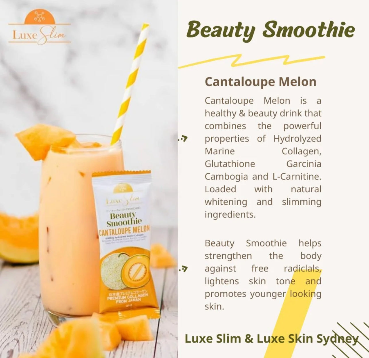 Luxe Slim Cantaloupe Beauty Smoothie