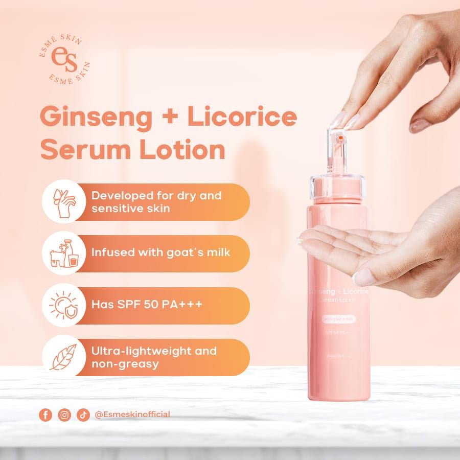 Esmé Skin Ginseng + Licorixe Serum Lotion SPF50 PA+++ 250ml