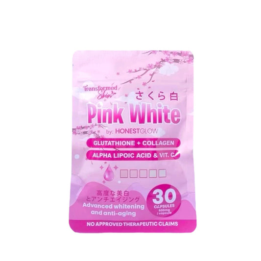 Honest Glow Pink White (Glutathione +  Collagen) by Transformed Skin 30caps