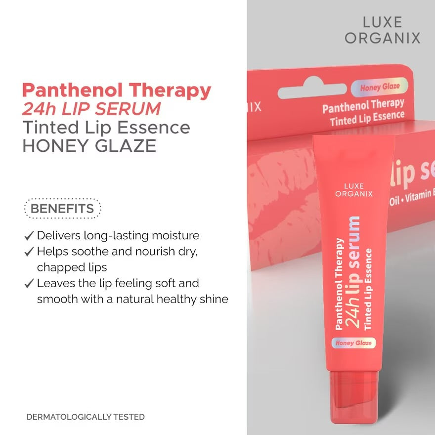 Luxe Organix Panthenol Therapy 24h Lip Serum Tinted Lip Essence 10g (Choose a Variant)