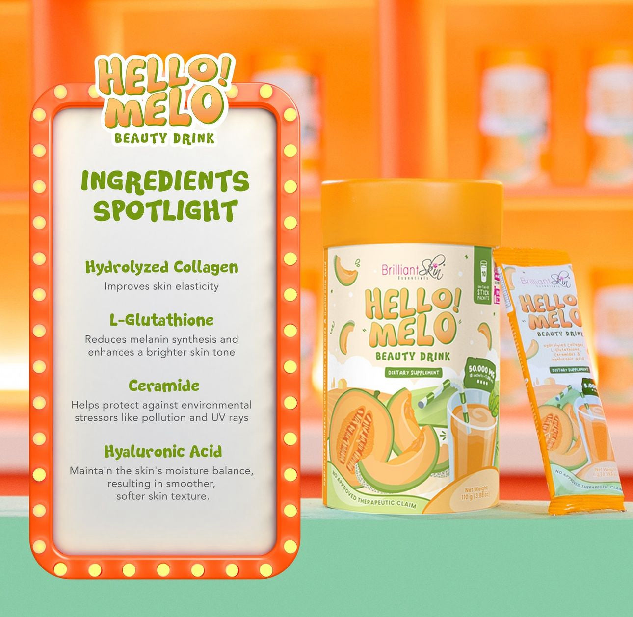 Brilliant Skin Hello Melo Beauty Drink 10s