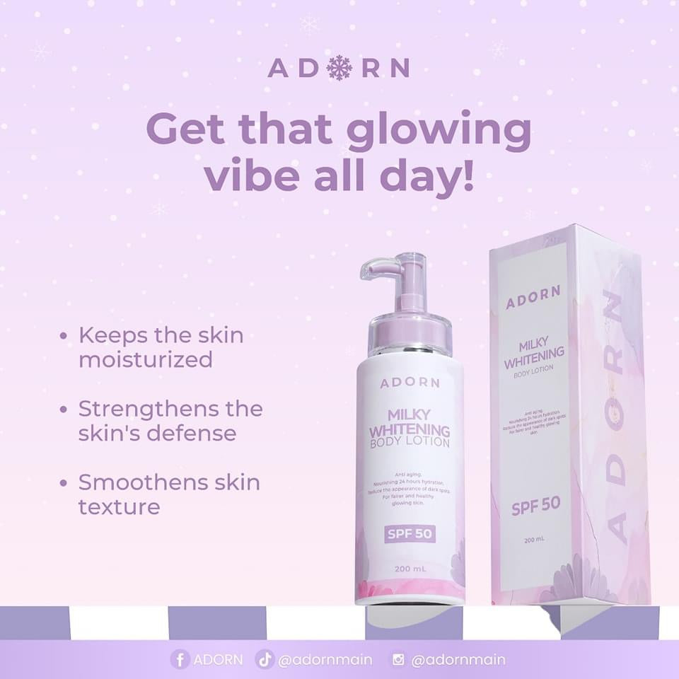 Adorn Milky Whitening Body Lotion SPF50 200ml