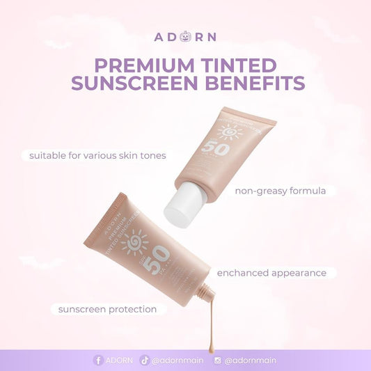 Adorn Premium Tinted Sunscreen SPF50 PA+++ 50g