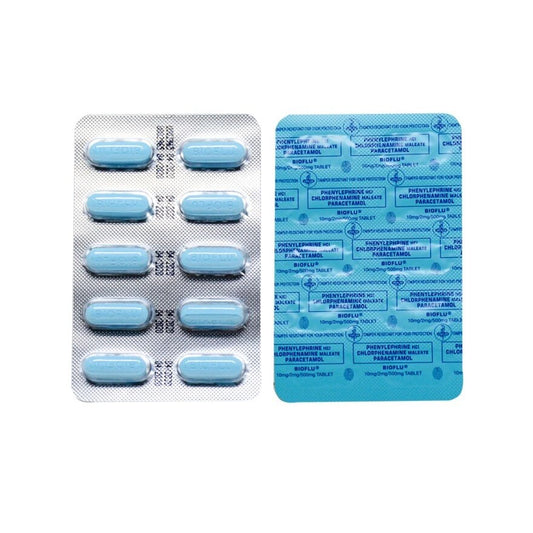 BIOFLU (Phenylephrine HCI + Chlorphenamine Maleate + Paracetamol) 10 tablets