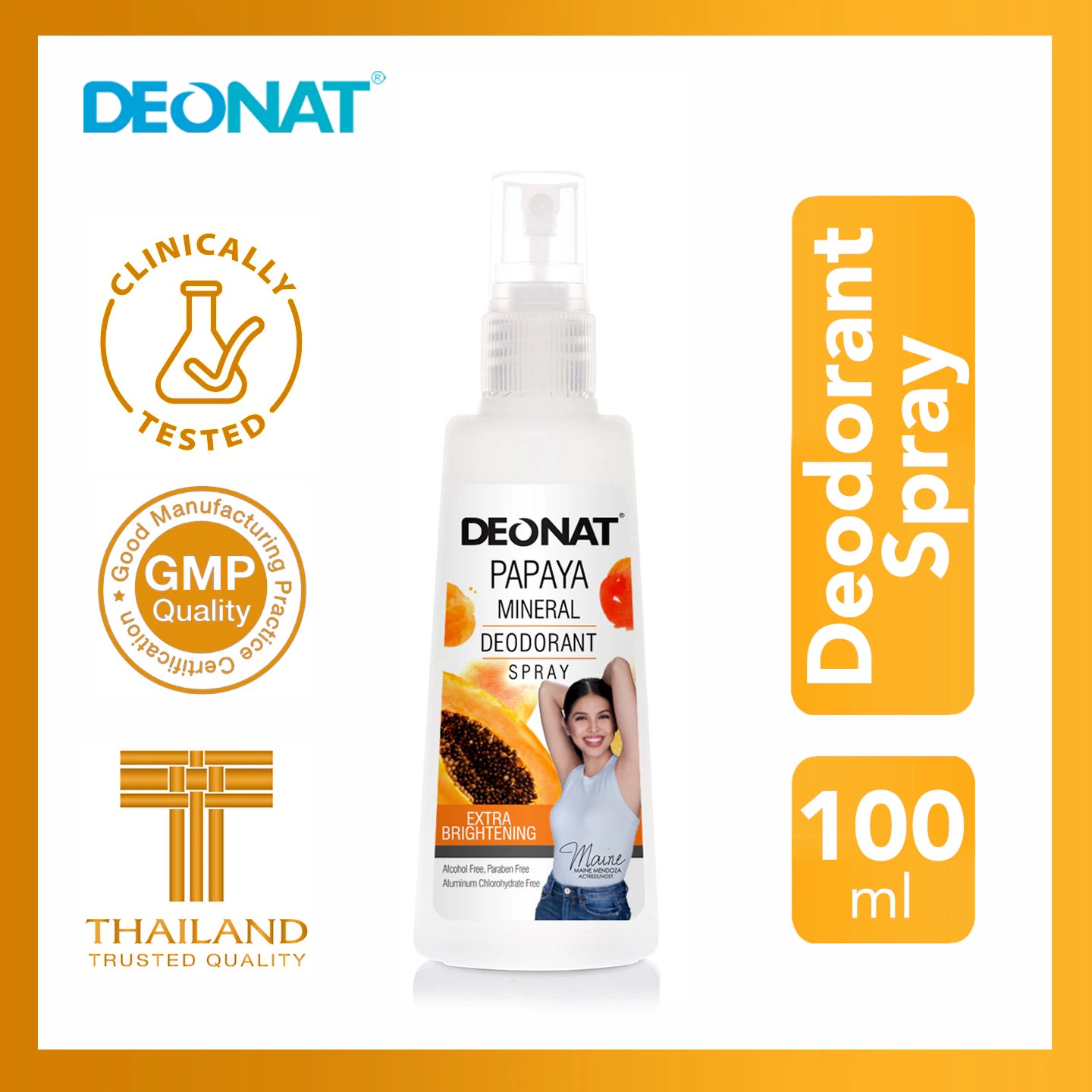 DEONAT Papaya Mineral Deodorant Spray 100ml