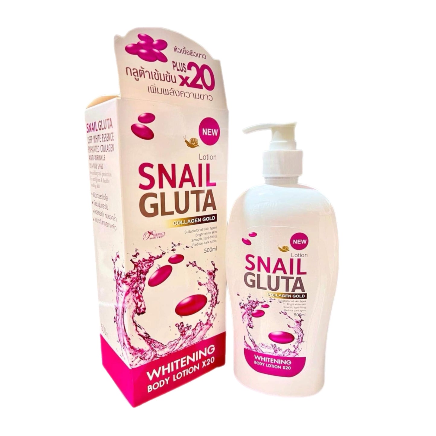 Snail Gluta Collagen Gold Lotion x20 Whitening 500ml