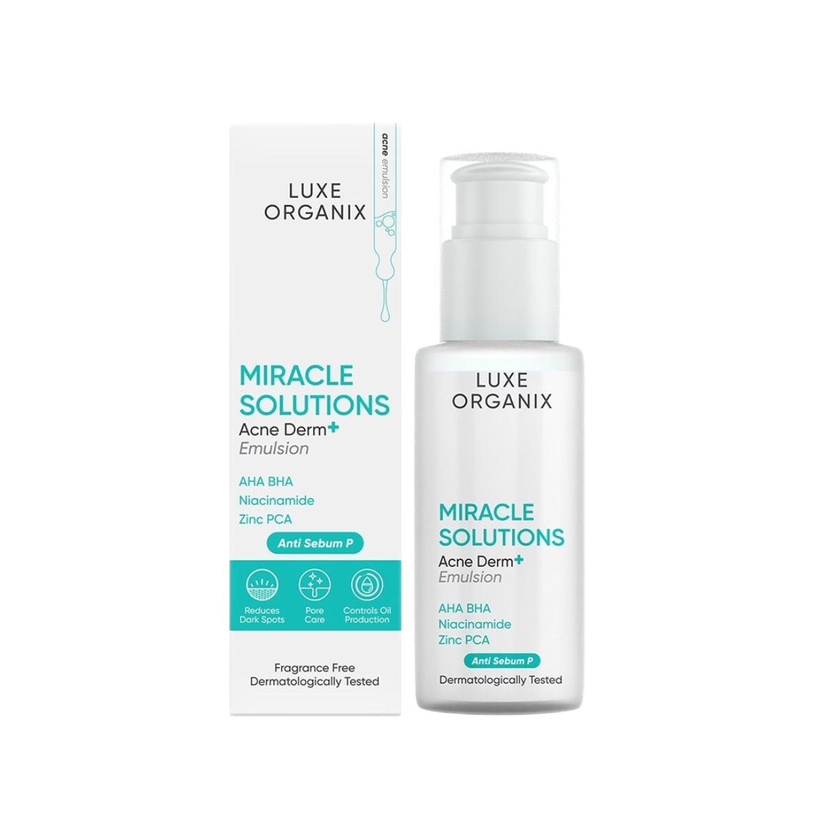 Luxe Organix Miracle Solutions AHA/BHA Acne Derm+ Emulsion 80ml