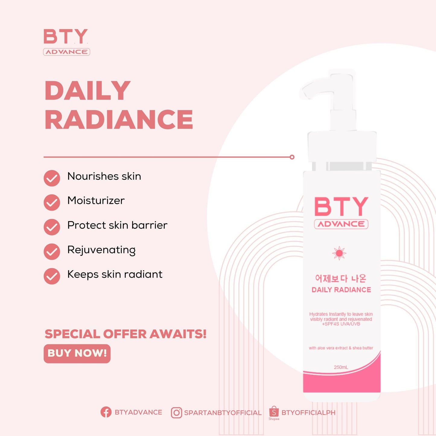 BTY Advance Daily Radiance Lotion 250ml