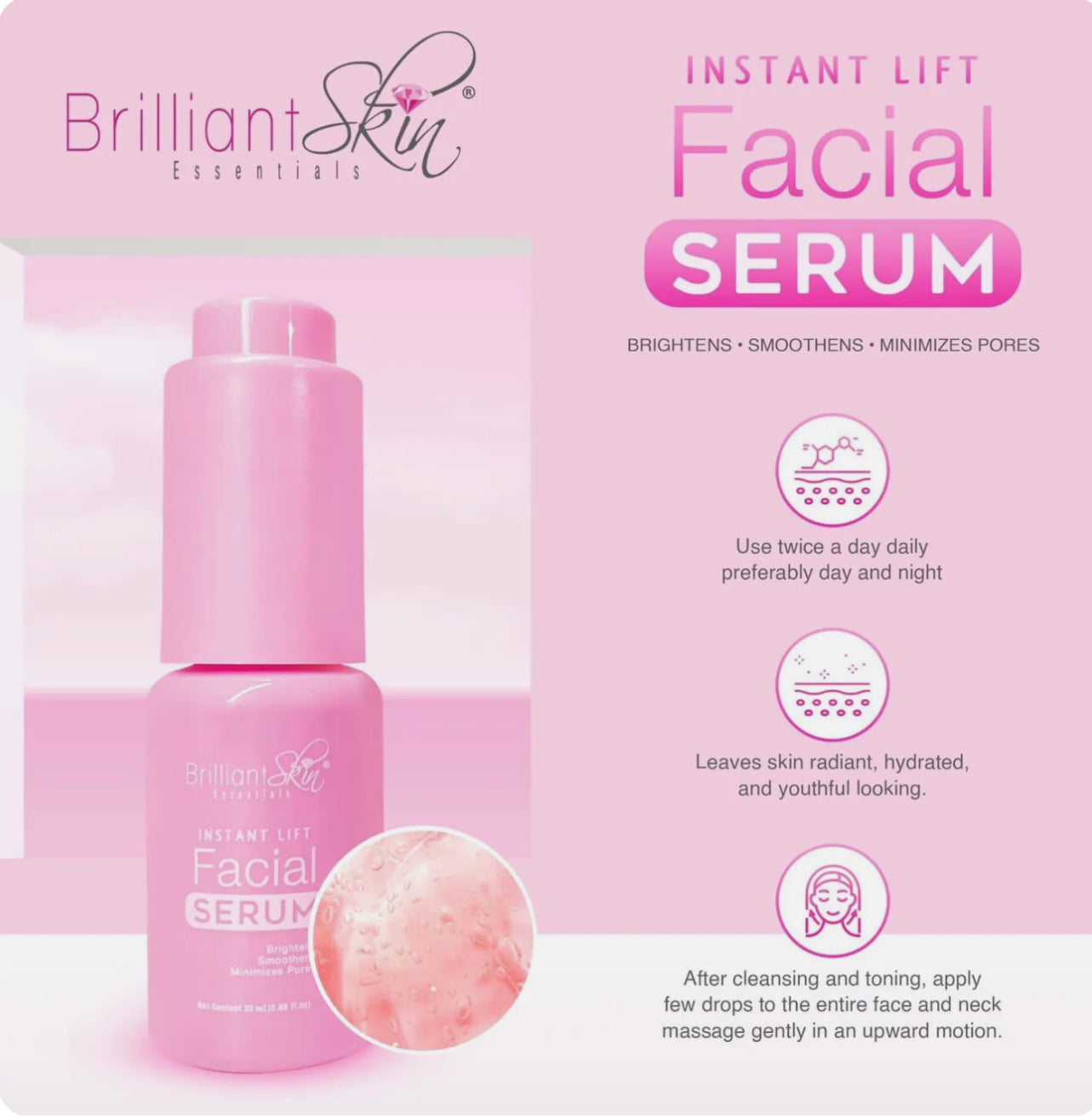 Brilliant Skin Instant Lift Facial Serum 20ml