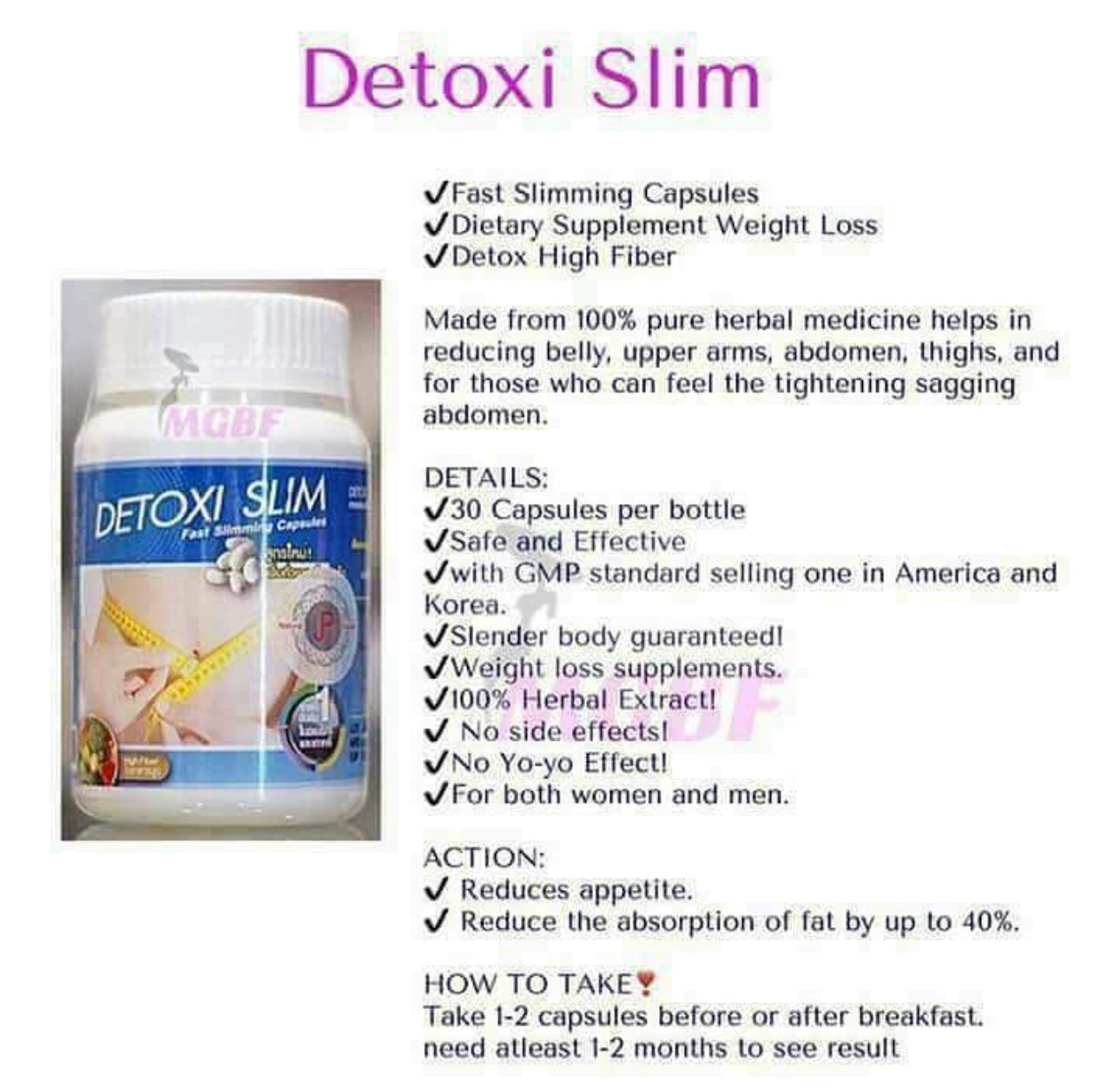 Detoxi Slim Fast Slimming Capsules