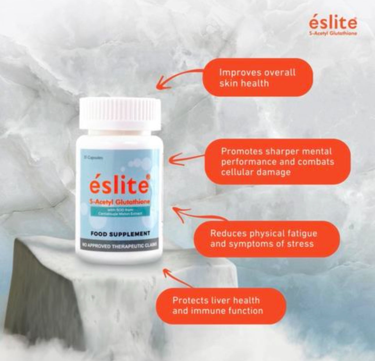 Eslite S-Acetyl Glutathione (Anti Aging and Skin Whitening Gluta Capsu ...