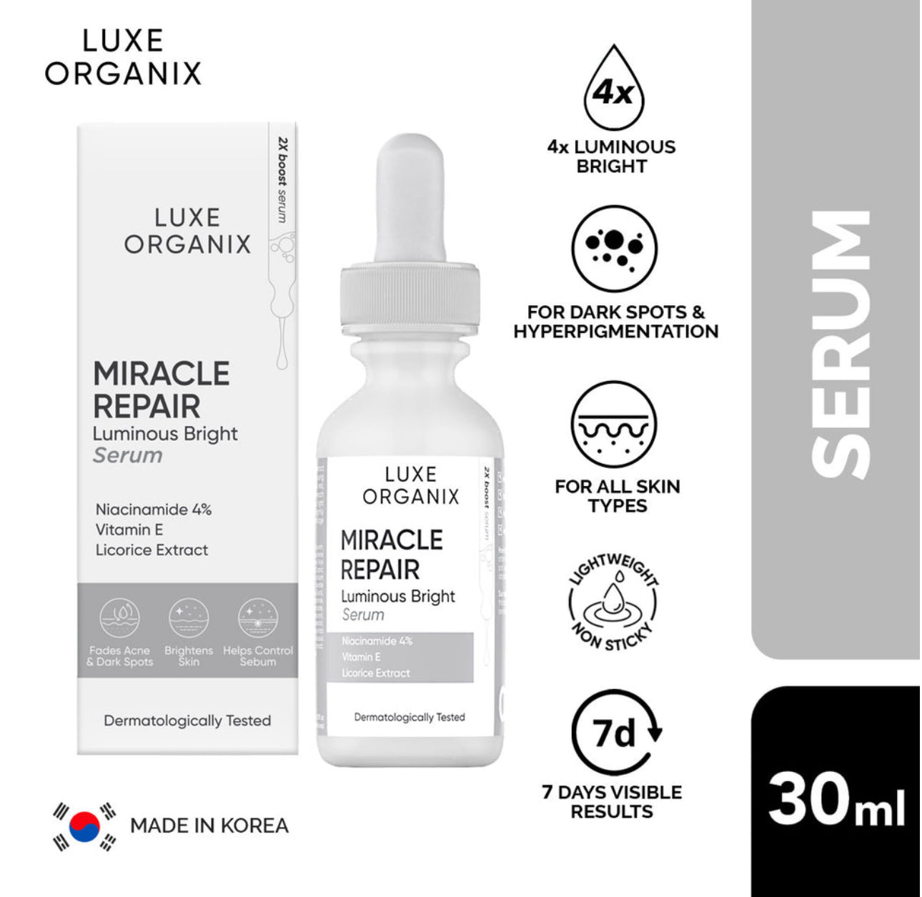 Luxe Organix Mirale Repair Luminous Bright Serum 30ml