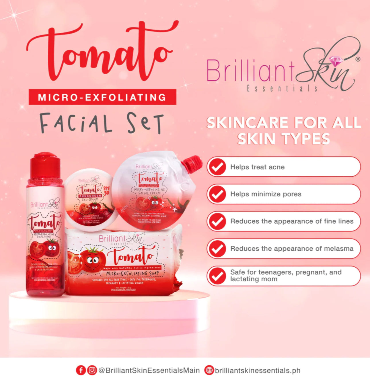 Brilliant Skin Tomato Micro-Exfoliating
Facial Set