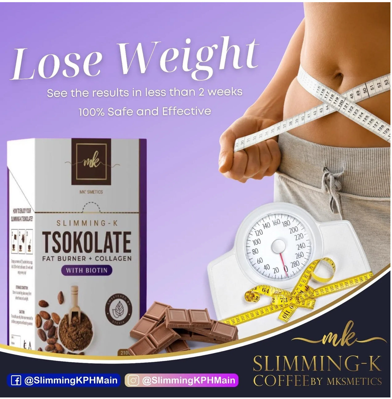 Slimming K Tsokolate Fat Burner + Collagen 10s