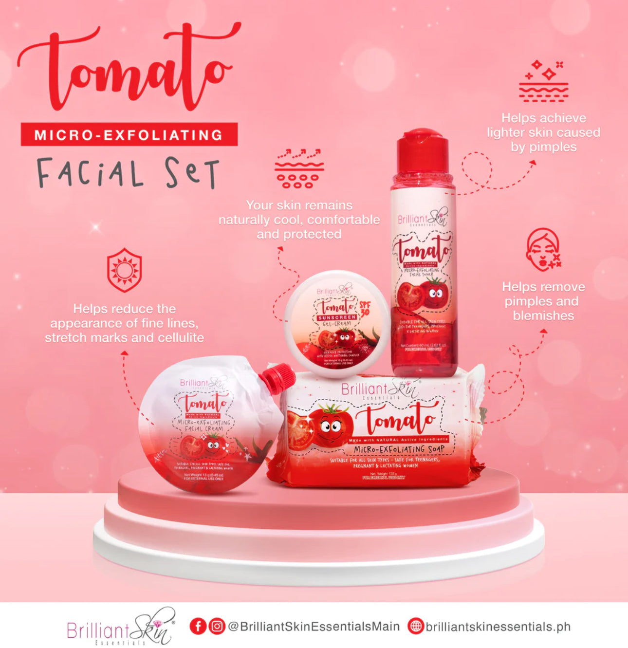 Brilliant Skin Tomato Micro-Exfoliating
Facial Set