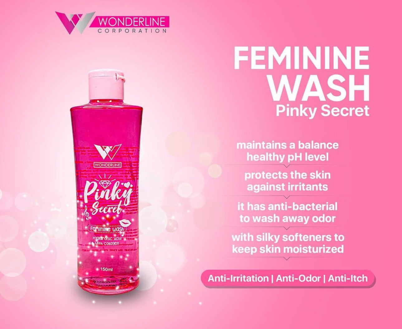 Wonderline Pinky Secret Feminine Wash 150ml