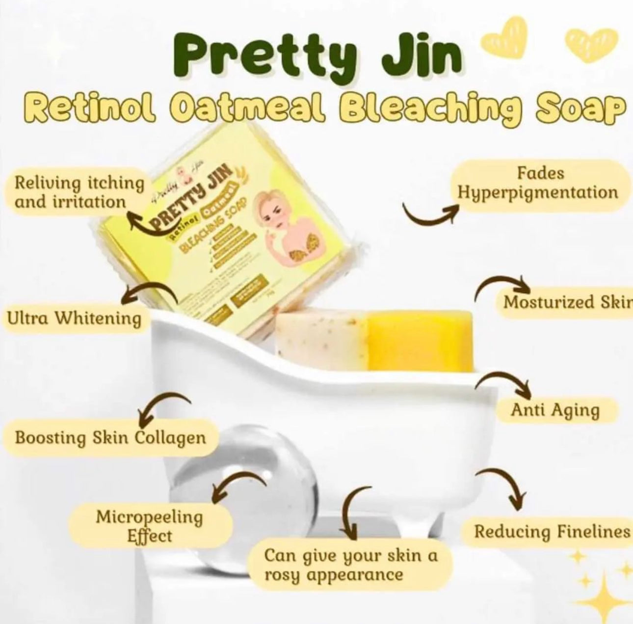 Pretty Jin  Retinol Oatmeal Bleaching Soap 70g