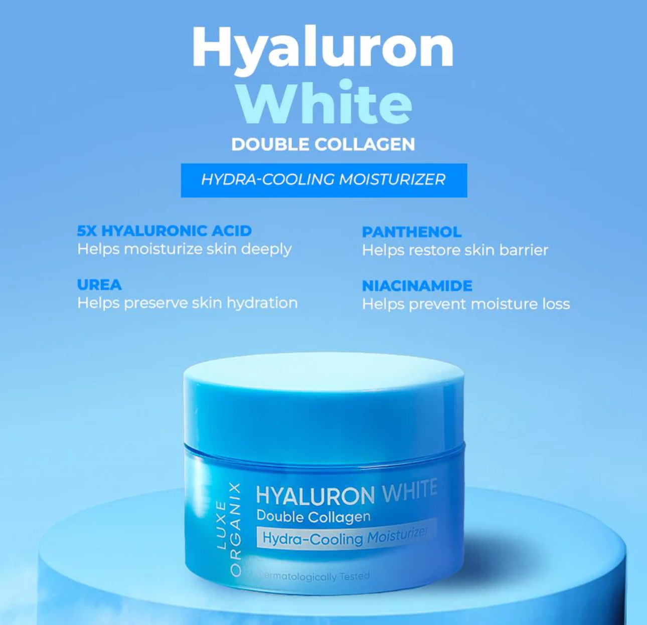 Luxe Organix Hyaluron White Double Collagen Hydra-Cooling Moisturizer 50ml