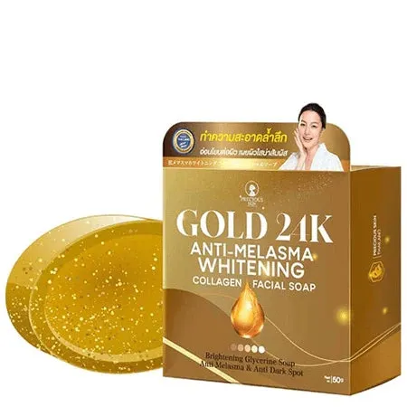 24K Anti-Melasma Whitening Collagen Facial Soap by Precious Skin Thailand 50g