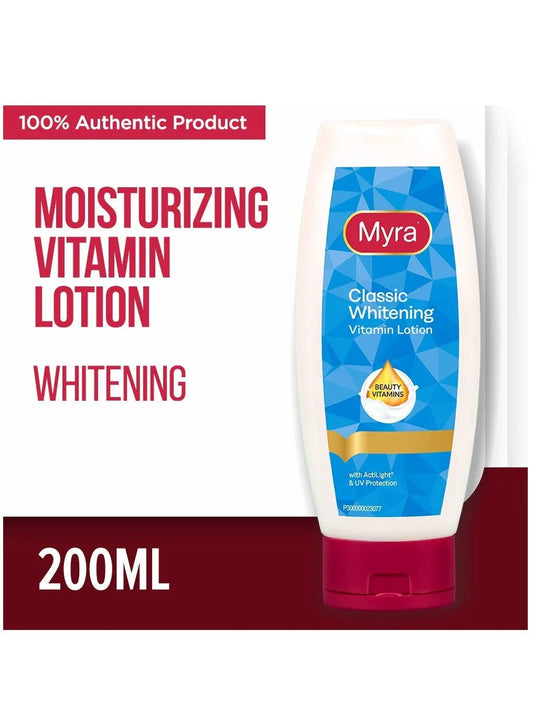 Myra Classic Whitening Vitamin Lotion 200ml (with Soap)