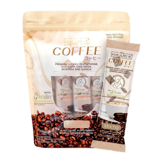 Hikari Premium Japan Coffee Mocha (L-Glutathione, Collagen, Chia Seeds, Moringa and Quinoa) 10s